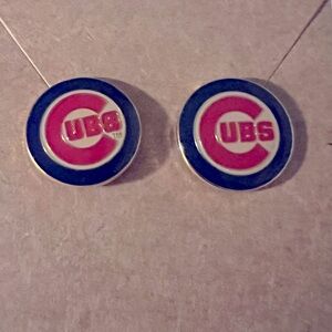 Chicago Cubs Baseball earrings. Vintage